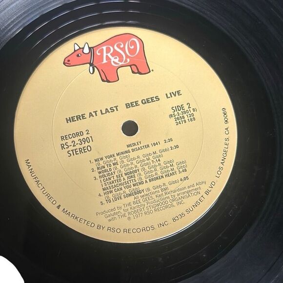 Bee Gees Here At Last Bee Gees Live RSO Vinyl Records LP - Picture 15 of 16